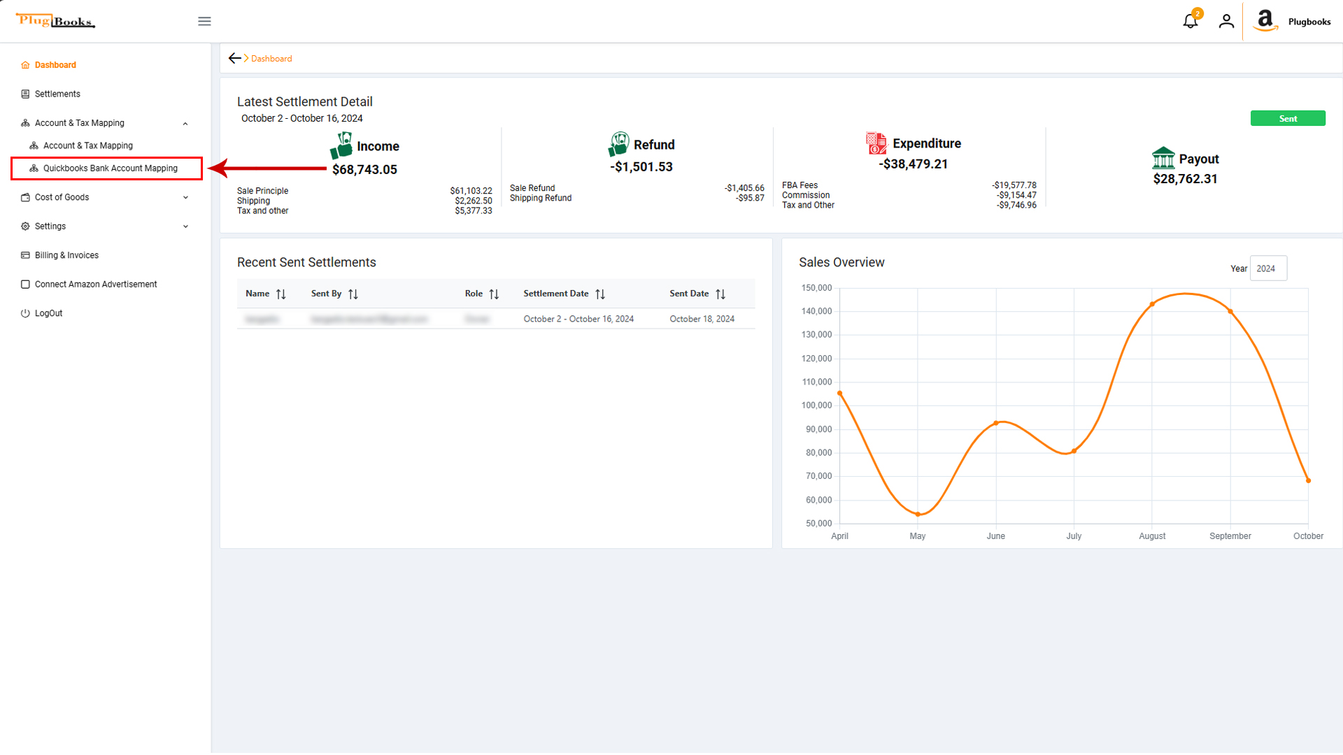 Update Bank Account Mapping for QuickBooks in Plugbooks